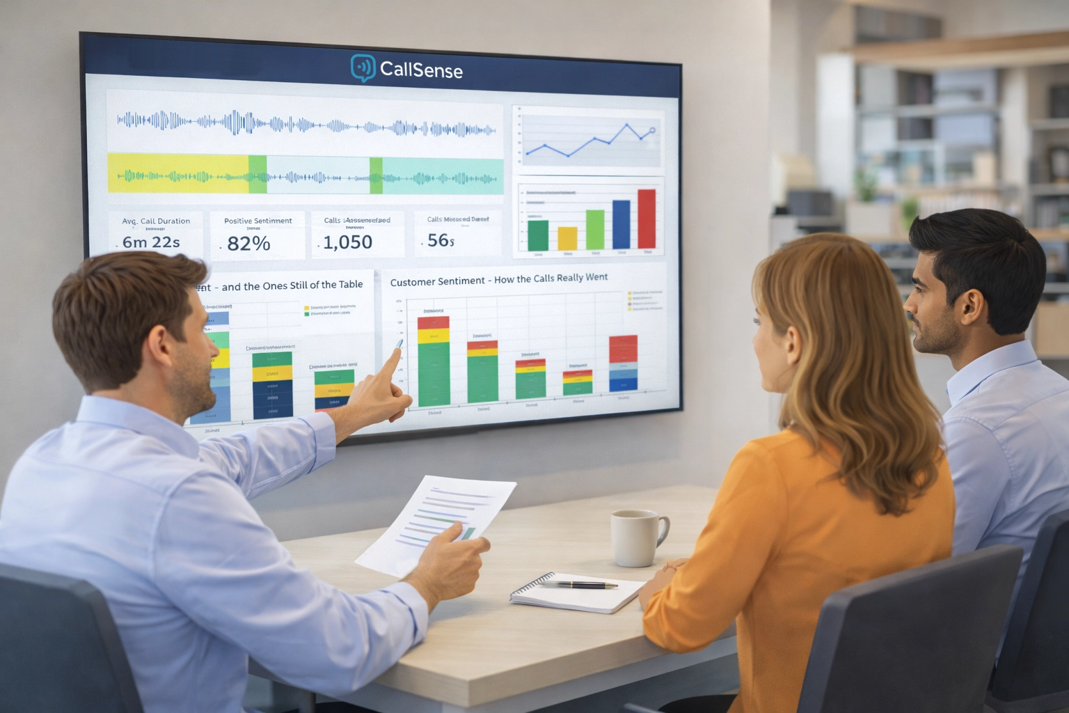 Coaching session using call performance insights